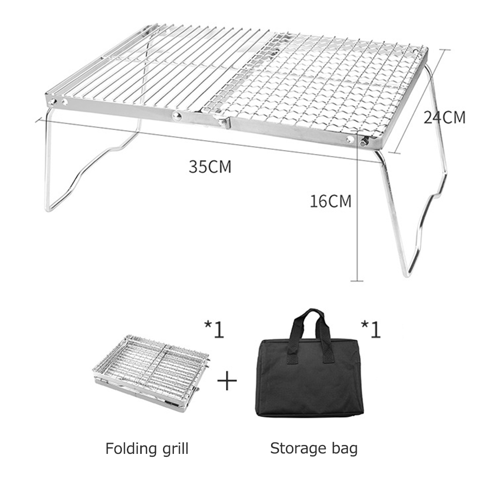 Portable Folding Campfire Grill Stainless Steel Camping Grill Grate Gas
