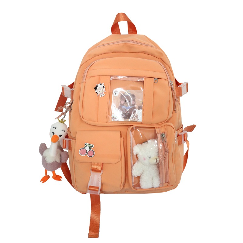 YA ZHOU LONG japanese harajuku style backpack Transparent backpacks for students are cute. Korean version of the high school bag fashionable women backpack