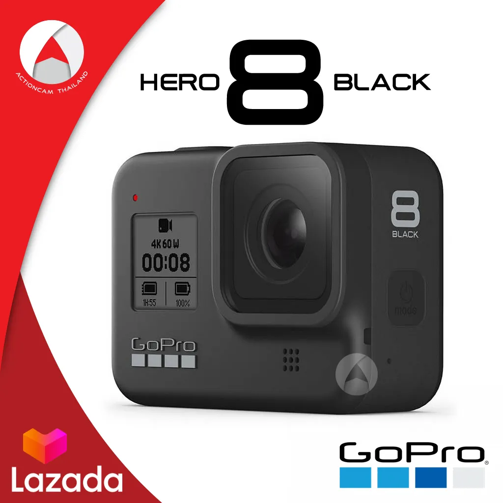 Gopro Hero8 Black Action Camera กล้องแอคชั่น กล้องติดหมวก กล้องถ่ายวีดีโอ กล้องเซลฟี่ (โกโปร ฮีโร่ แปด แบล็ค) ประกันศูนย์ 1ปี