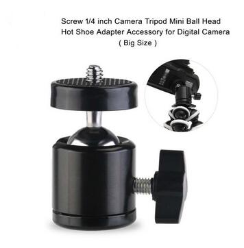 Screw 1/4 inch Camera Tripod Mini Ball Head Hot Shoe Adapter Accessory for Digital Camera(Big Size) / สกรู 1/4 นิ้ว อุปกรณ์เสริมสำหรับกล้องดิจิตอล (ขนาดใหญ่)