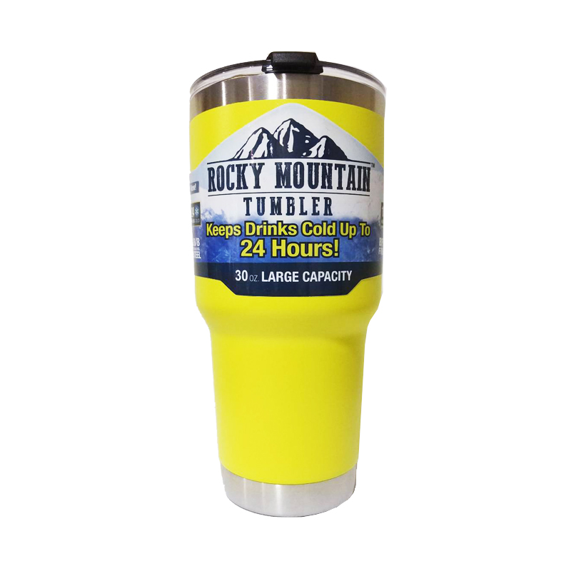 Rocky Mountain แก้วเก็บความเย็น ของแท้ ปลอดสารพิษ เก็บความเย็นได้นาน 24 ชั่วโมง ขนาด 30 ออนซ์ (พร้อมฝา) รับประกันคุณภาพ สี สีเหลือง