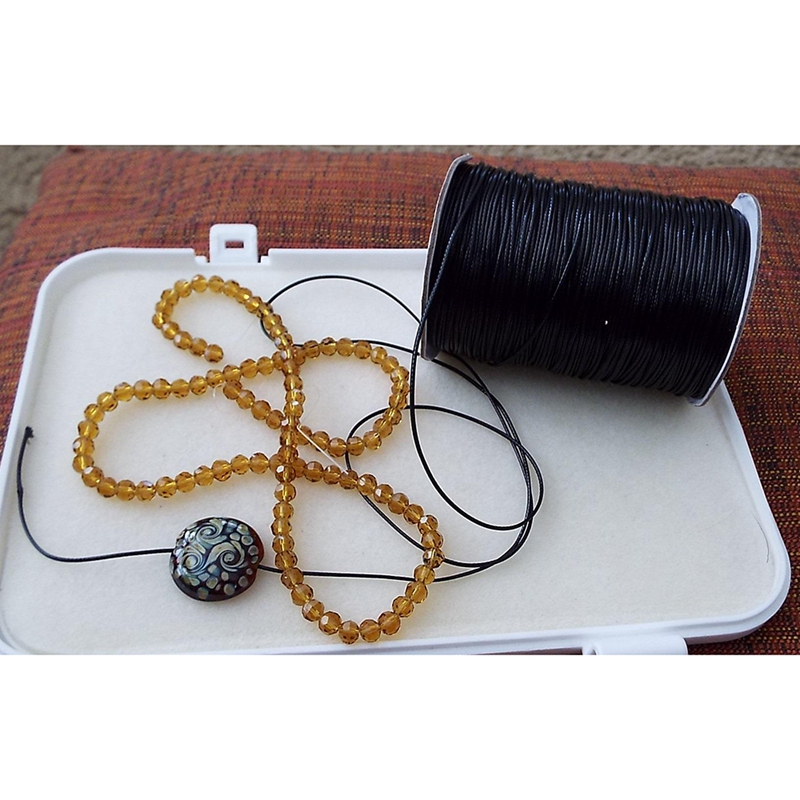 Necklace Cord Necklace String for Jewelry Making Black Waxed Thread