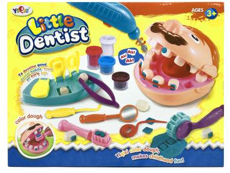 KIDTOYS ของเล่นจำลอง ชุดหมอฟัน + มีที่ใส่ฟัน แป้งโด แม่พิมพ์ฟัน เครื่องเจาะฟัน และอื่นๆ ขนาด ย 33.5*ก 6*ส 25.5 ซม