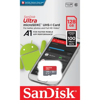 ของแท้ รับประกัน10ปี SanDisk Ultra MicroSDXC UHS-I 128GB ความเร็วสูงสุด 100 MB/s U1 A1 (SDSQUAR-128G-GN6MN) 4.9