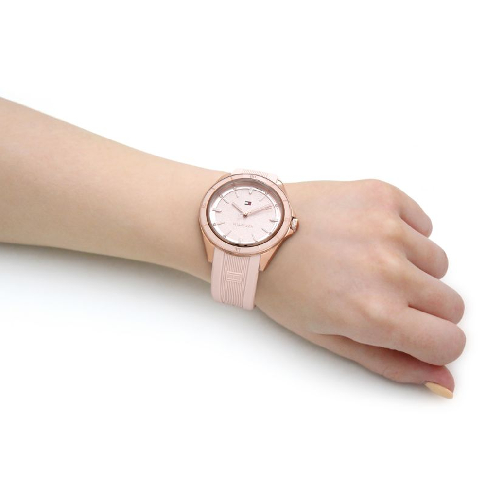 TOMMY HILFIGER TH1782479 นาฬิกาข้อมือผู้หญิง สายซิลิโคน สีชมพู ...