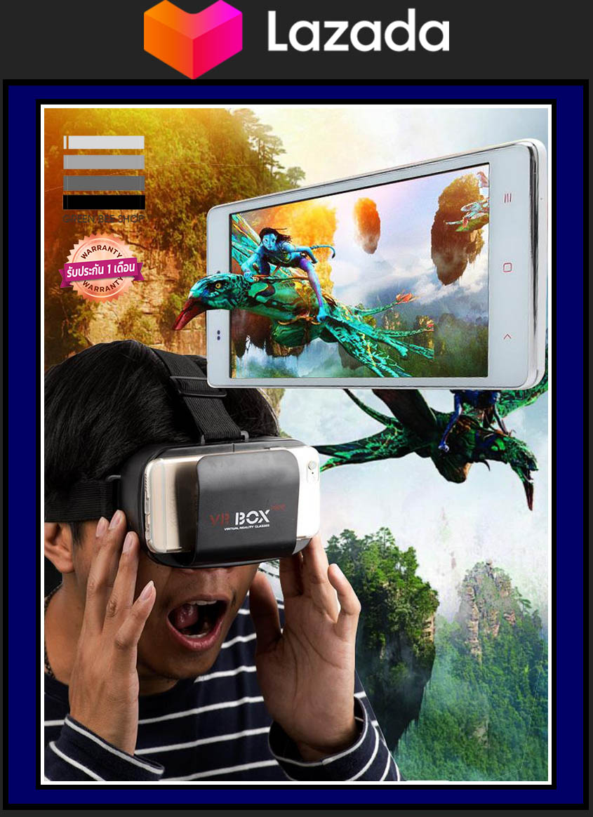 VR BOX แว่น 3D สำหรับสมาร์ทโฟน แว่น VR Box 3D Glasses ใช้งานง่าย สะดวกสบาย ไม่ว่าจะนั่งยืน นอน ก็สามารถดูหนัง หรือเล่นเกมส์ 3 มิติได้ทุกที่ทุกเวลา