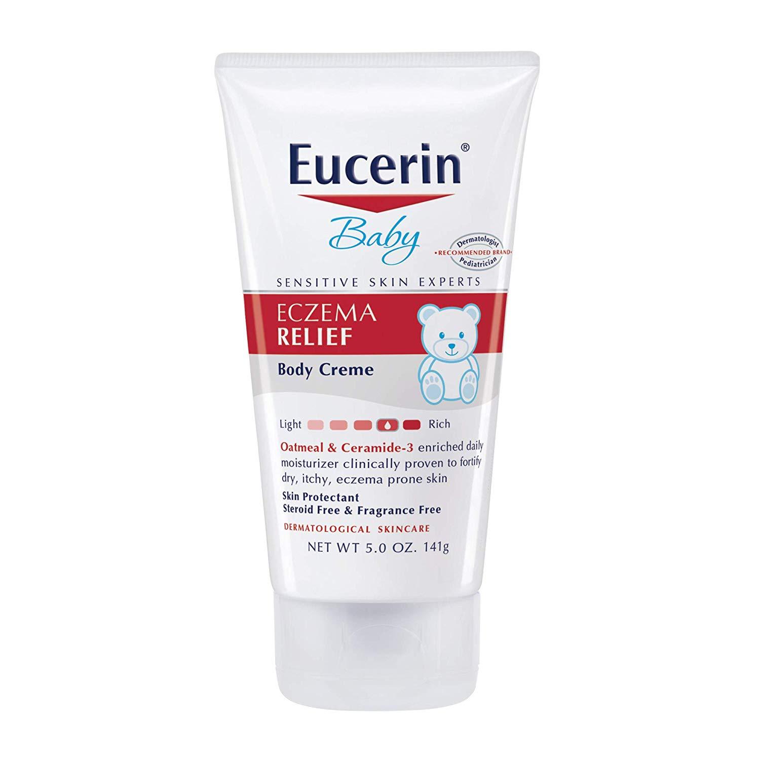 ครีมปกป้องและบรรเทาอาการผื่นแดง ผื่นภูมิแพ้ ครีมทาผิวเด็ก Eucerin Baby Eczema Relief Body Crème 5.0 oz [141g] [USA]