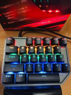 OKER K52 Single Hand Machanical Outemu Blue Switch Keyboard เป็นคีย์มือเดียว สำหรับเล่นเกมส์