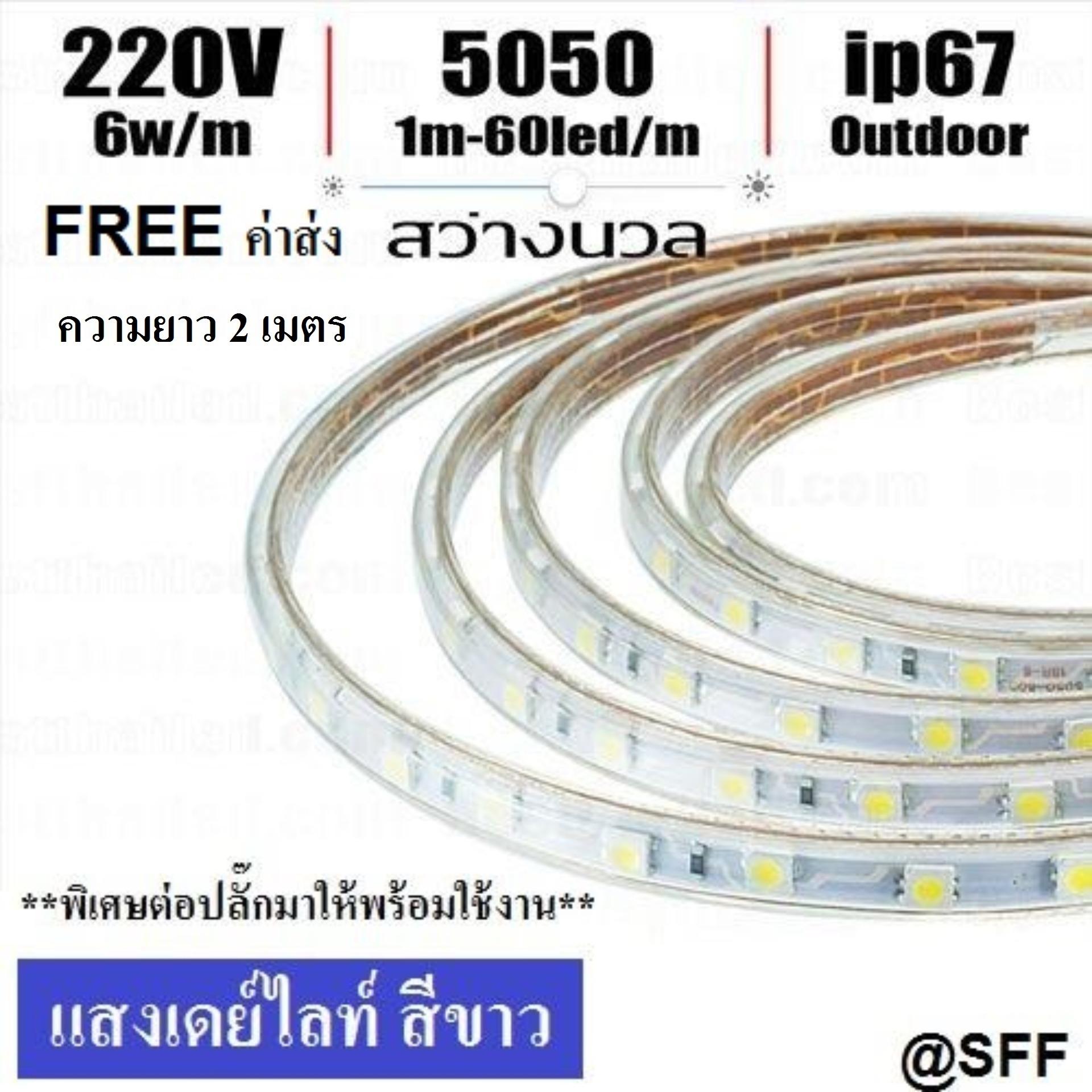 ไฟสายยาง ไฟเส้นแอลอีดีราคาถูก,ไฟเส้นประดับตกแต่ง LED ROPE LIGHT กันน้ำ IP65 ยาว 2 เมตร ฟรีปลั๊กยาว 1 เส้นต่อมาให้พร้อมใช้