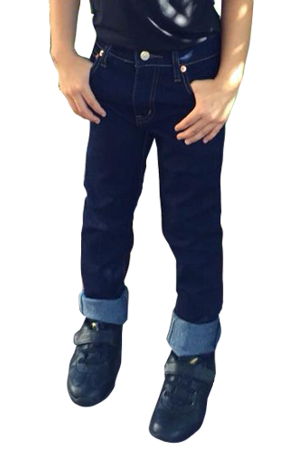 JeanSwap กางเกงยีนส์เด็ก ขาเดฟ สีน้ำเงิน ผ้ายืด Size เอว 20-27