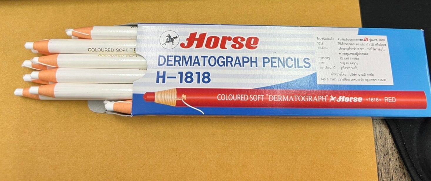 Dermatograph pencil ดินสอเขียนกระจก (12ด้าม) ตราม้า H1818 Lazada.co.th