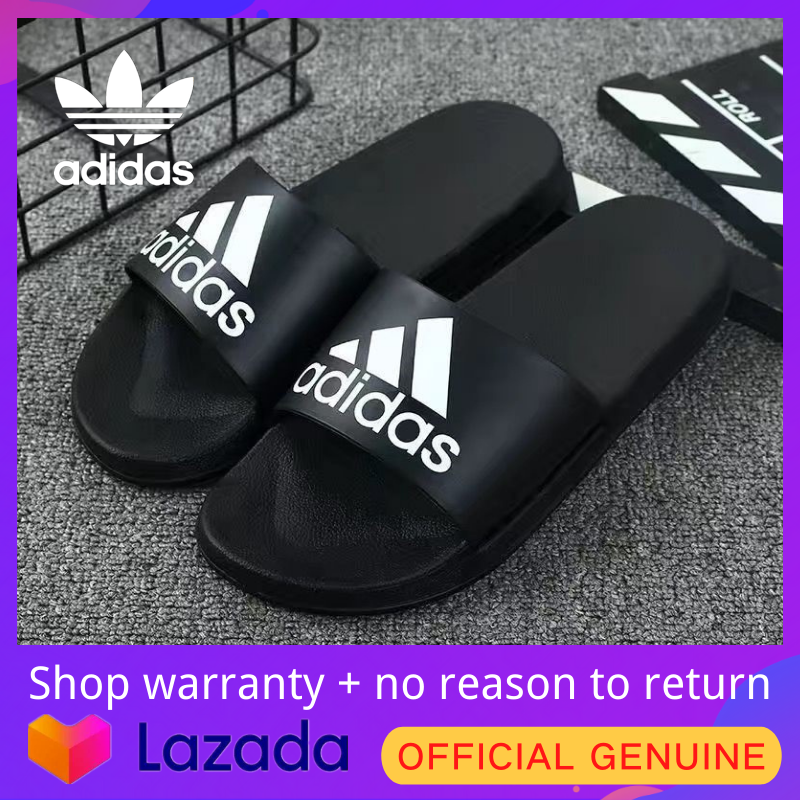 【Official genuine】Adidas Same style for men and women black Indoor slippers Official store
