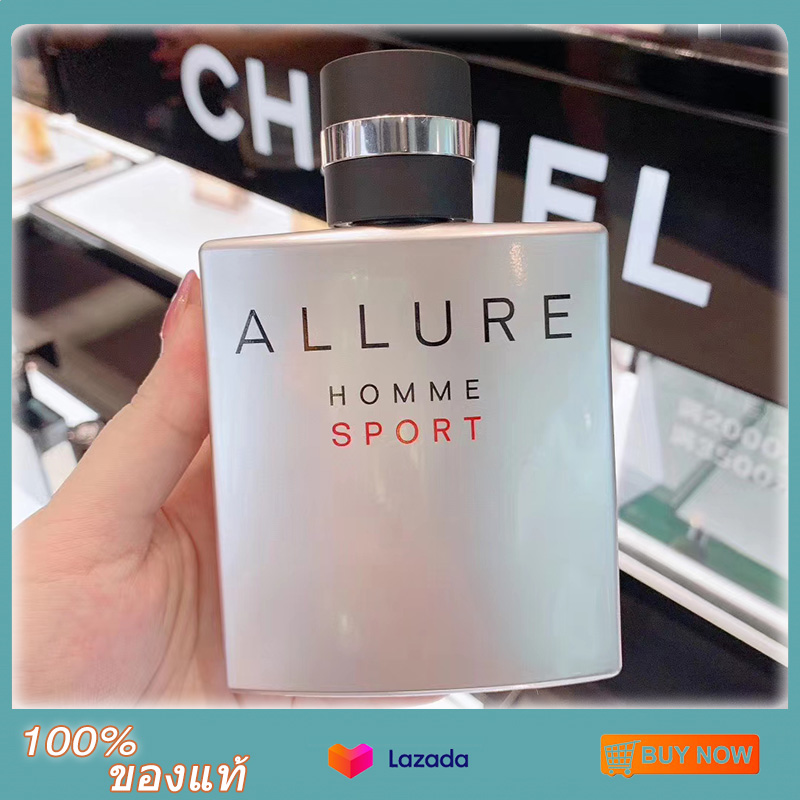 น้ำหอม ของแท้ 100% Genuine นำ้หอม น้ำหอมชาแนลของแ chanel perfume น้ำหอมผู้ชาย Men's perfume EDT กลิ่นหอมอ่อน Allure Sport by Chanel for Men, Eau De Toilette Spray, 100ML