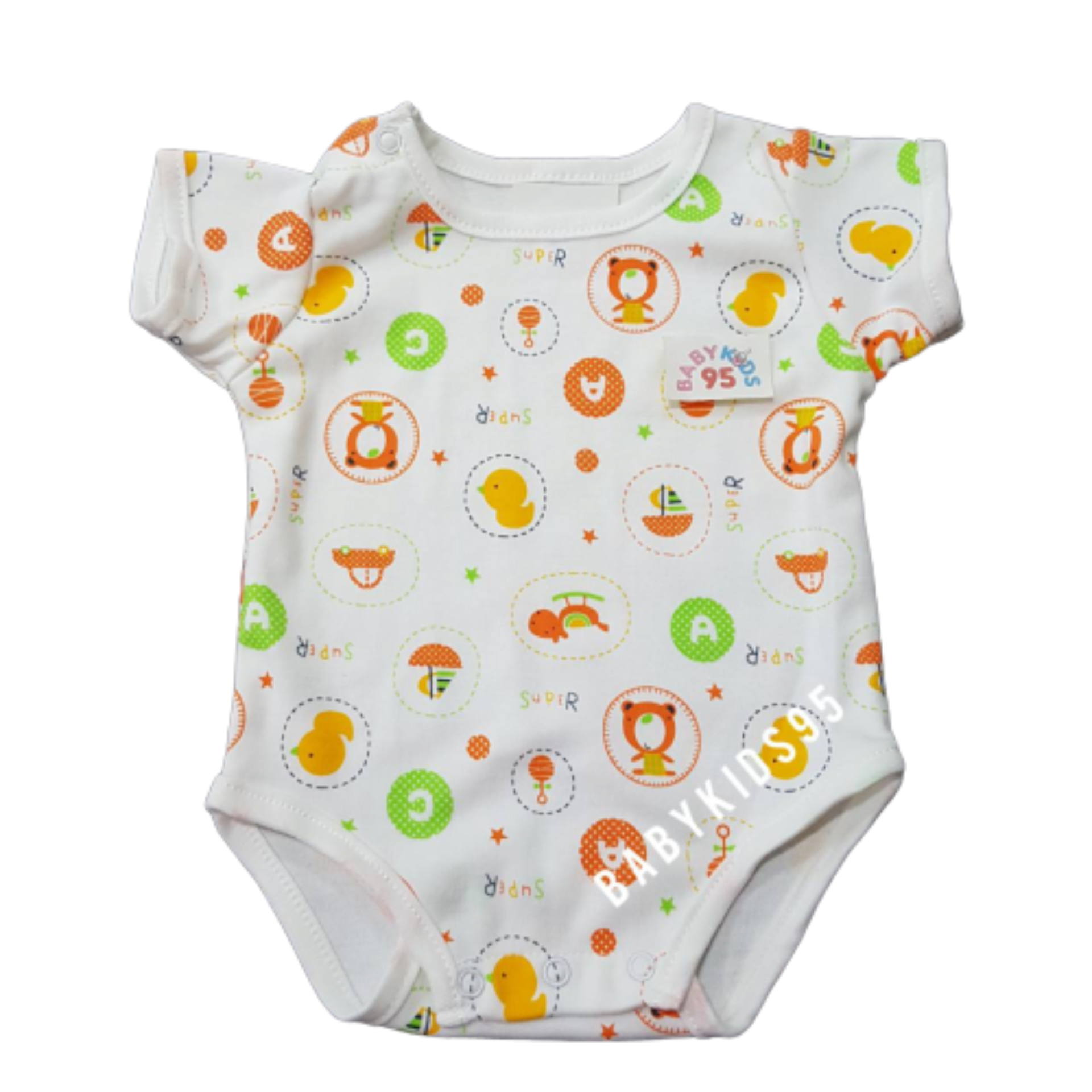 BABYKIDS95 (0-3 เดือน) บอดี้สูท เด็ก ชุดเด็ก เสื้อผ้าเด็ก Body suite Romper for Baby or Infant 0-3 months old ( 3M THR )  สีวัสดุ THR19