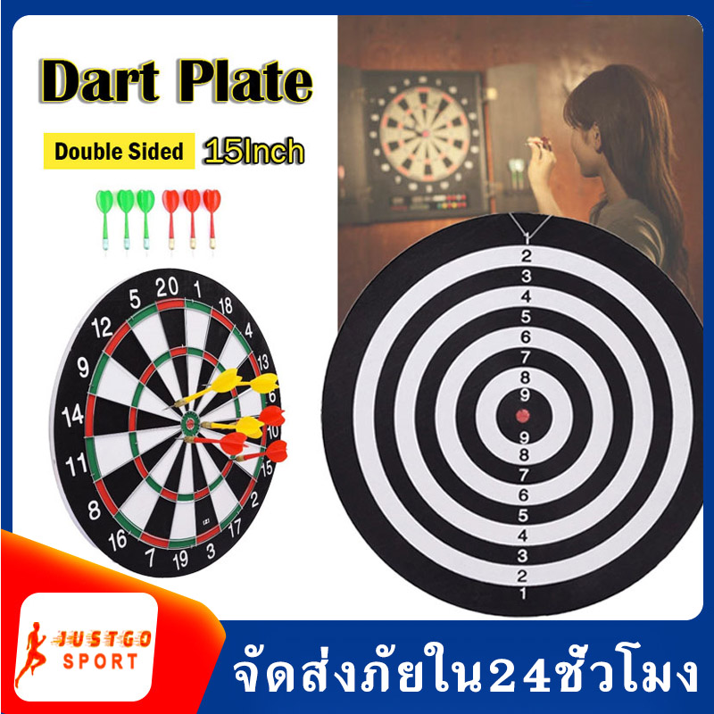 กระดานปาเป้า แบบหนา ปาได้ทั้ง2หน้า พร้อมลูกดอก 6ดอก ติดทุกดอก Dartboard ขนาด15inch หน้ากว้าง 36.5 ซม. หนา 1 ซม. SP86