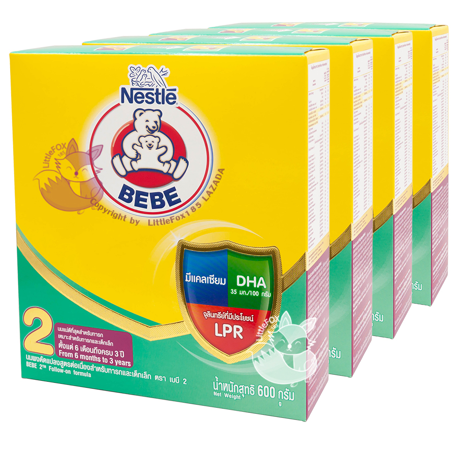 Bear Brand Advance Protext นมผง ตราหมี สูตร 2 รสจืด ขนาด 600 กรัม X 4กล่อง