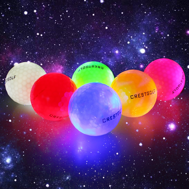 CRESTGOLF Golf Night Light Ball High Elasticity Night Led Always Bright Flash Practice Ball Game Ball 6 Colors/Set
