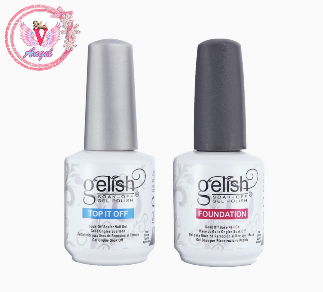 Gelish 15ml. Top coat gel  ไม่ต้องเช็ดออก สำหรับเคลือบใส / Base coat gel