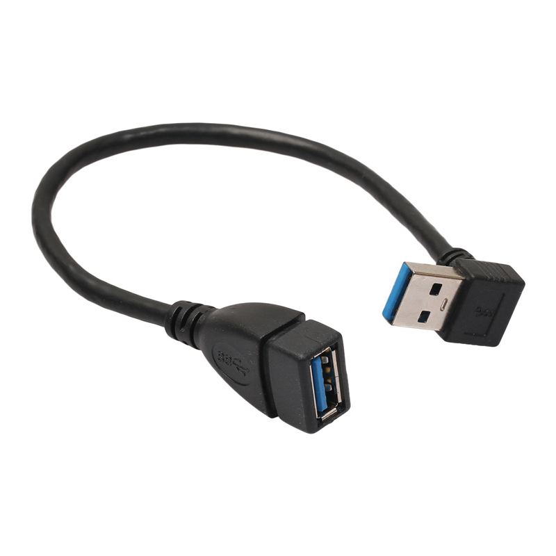 3-Pack USB 3.0 90 Degree Angle Extension Cable, Right Angle Male To Female Adapter For Data Sync