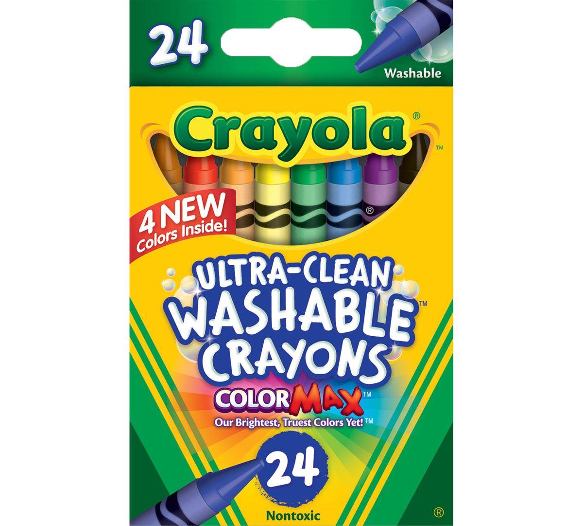 Crayola สีเทียนล้างออกได้ อัลตร้าคลีน 24แท่ง