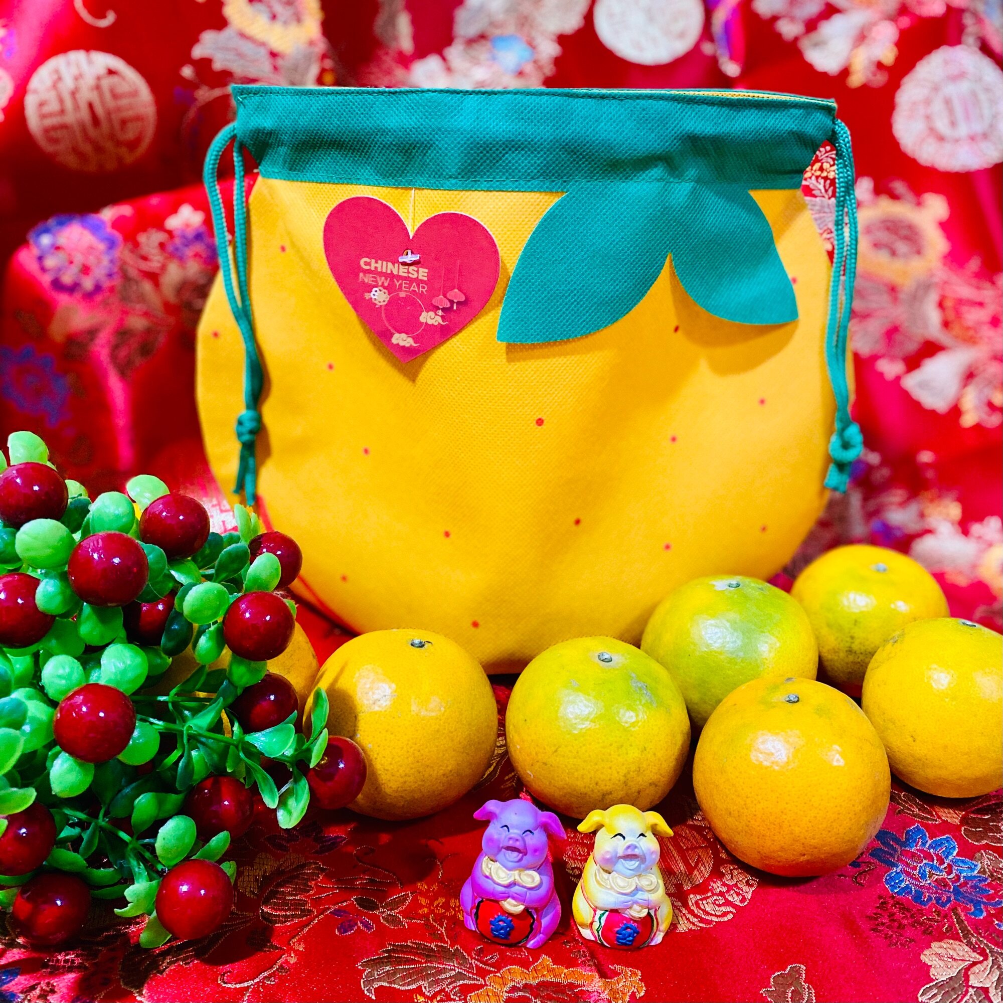 ถุงใส่ส้มตรุษจีน 🍊Orange Bag ถุงส้ม ใส่ส้มได้ 4 ผล หรือมากกว่า ถุงของขวัญ ถุงสีส้ม