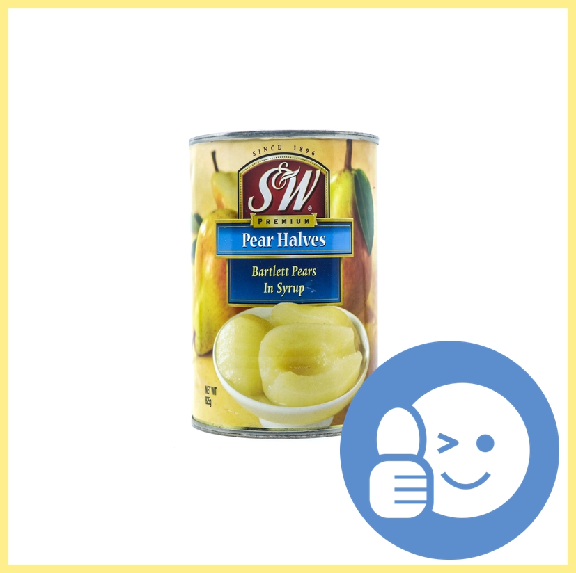 ผลไม้กระป๋อง sw pear halves ลูกแพร ผลไม้ในน้ำเชื่อม อาหารกระป๋อง ลูกแพร์ canned fruit canned pear in syrup sweet fruit ready to ship