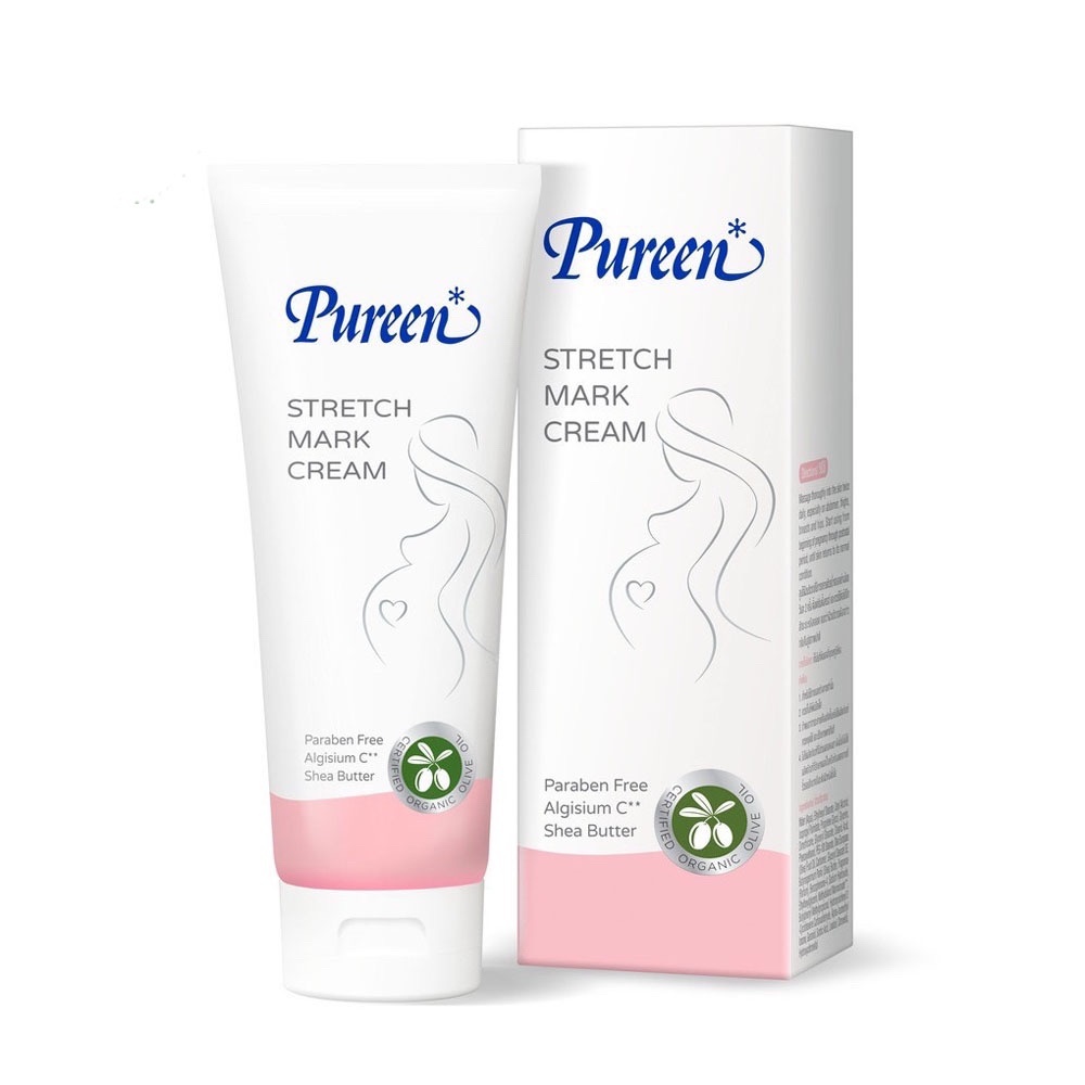 Pureen ครีมป้องผิว ลดรอยแตกลาย Stretch Mark Cream ปริมาณ 200 ml. ( แพ็ค 2 ชิ้น )