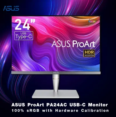 ASUS ProArt PA24AC 24.1" (16:10) WUXGA 1920 x 1200 HDR 100% sRGB DP HDMI USB-C Monitor with Eye Care