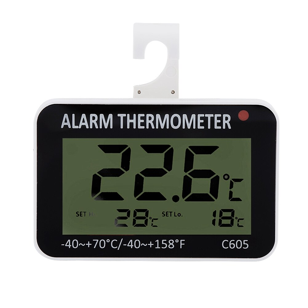 เครื่องวัดอุณหภูมิในตู้เย็น Digital Alarm Refrigerator/ Freezer/ Fridge Thermometer C605 (สีขาว)