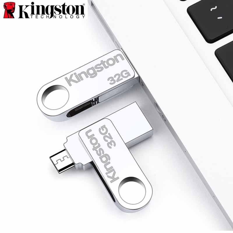 [พร้อมสต็อก] แฟลชไดร์ฟ Kingston USB OTG Data Traveler 32GB สำหรับ โทรศัพท์ระบบ Android