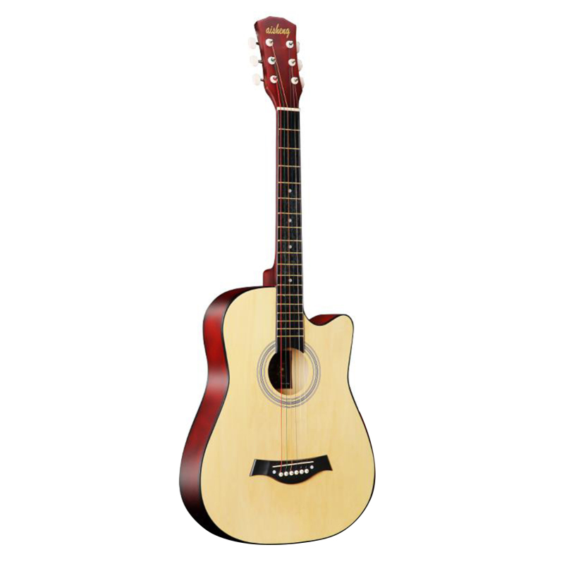 Đàn guitar acoustic dân gian Cutaway bằng gỗ có 6 dây cỡ lớn 38 dành cho sinh viên và người mới bắt đầu tập - intl