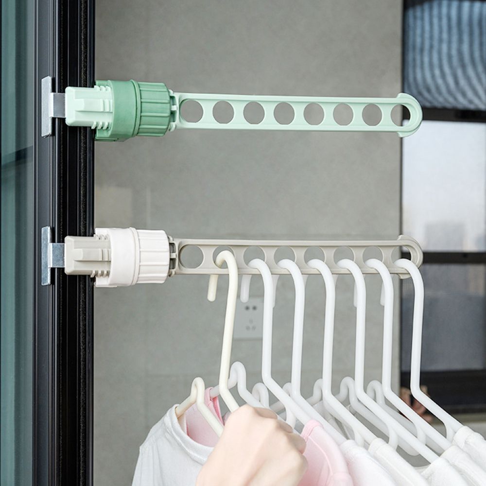 Window Hanger Rack UNQCSA Plastic 8-holes Portable Sturdy Window Frame Hanger Clothes Rack ...