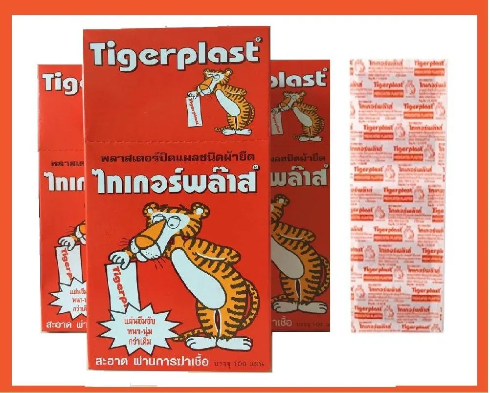 Tigerplast พลาสเตอร์ปิดแผล ชนิดผ้า 100 ชิ้น จำนวน 1 กล่อง ไทเกอร์พล๊าส