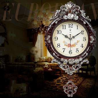 ยุโรปสไตล์ Swing นาฬิกา Creative โยกนาฬิกา Retro Mute ห้องนั่งเล่นควอตซ์นาฬิกา 60*31 เซนติเมตร