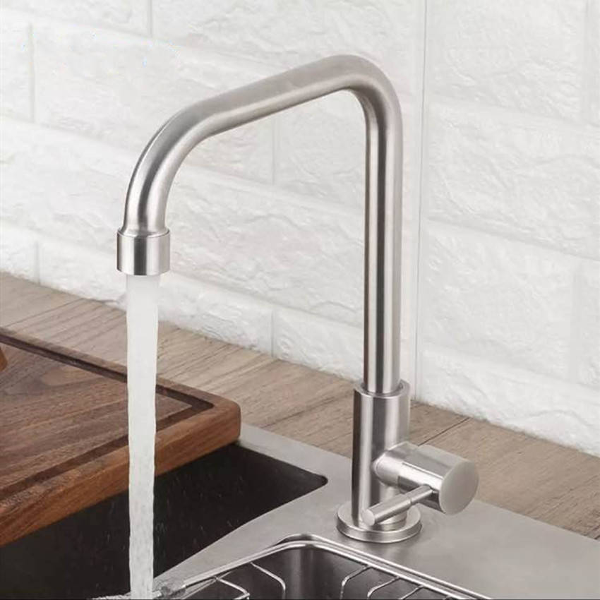 ก๊อกน้ำห้องครัวหมุนได้ 360 องศา 304 stainless STEEL KITCHEN faucet mixers SINK TAP Wall KITCHEN faucet Modern Mixer y40528