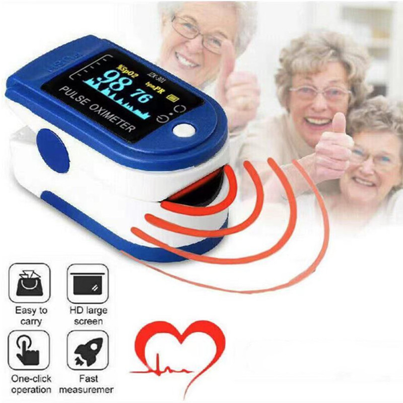 เครื่องวัดออกซิเจนในเลือด วัดออกซิเจน ปลายนิ้ว Fingertip Pulse Oximeter อุปกรณ์ตรวจวัดชีพจร เครื่องวัดออกซิเจนในเลือด Heart Rate Monitor Medical Blood Oxygen