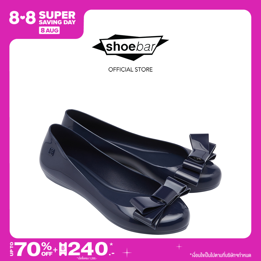 ZAXY รุ่น POP GLAMOUR 82888 สี NAVY BLUE รองเท้าบัลเลย์ รองเท้าส้นเตี้ย รองเท้าส้นแบน รองเท้าหุ้มส้น (SHOEBAR)
