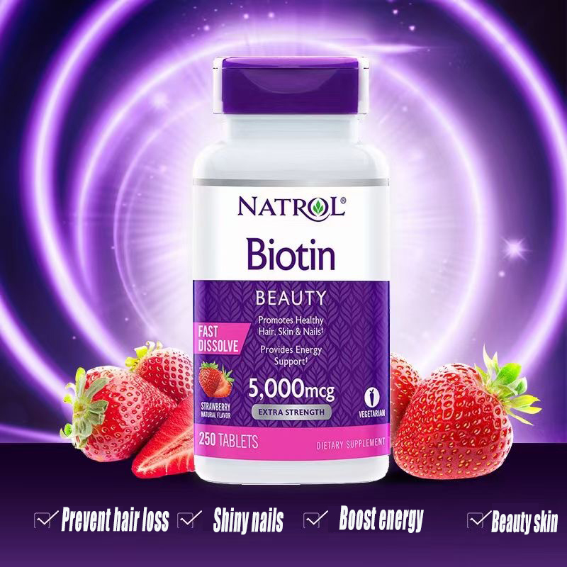 Natrol Biotin Beauty 5000 mcg 250 tablets บำรุงผม ผิวพรรณ เล็บ ขนาด 250 ...