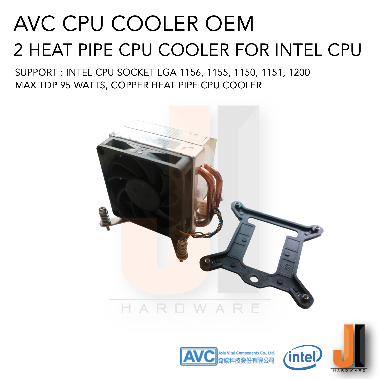 AVC CPU Cooler OEM 2 Heat Pipe For Intel CPU Socket LGA 1150, 1151, 1155, 1156, 1200  (ของใหม่เก็บไม่มีกล่องสภาพดี)