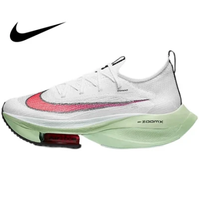 Nike Air Zoom Alphafly NEXT% black, green and white powder marathon running shoes CI9925-400-100