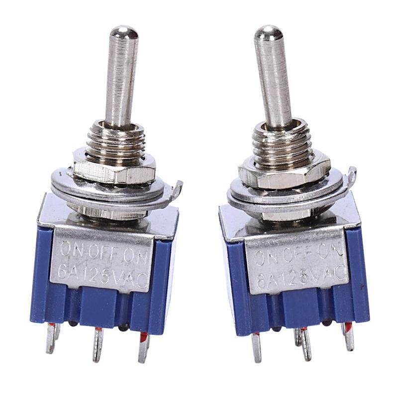 AC 125V 6A 6 Pin Spdt On/Off/On 3-Way Mini Toggle Switch For Electric Guitar Parts, Blue (Pack Of 2) Malaysia