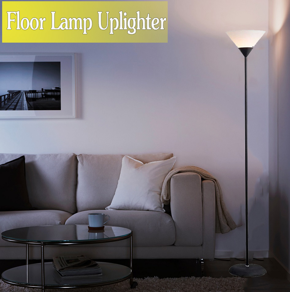 Alizzaa โคมไฟตั้งพื้น โคมไฟ LED สไตล์โมเดิร์น Floor lamp uplighter สูง 146 cm วัสดุทำจากเหล็กและ ABS อย่างดี มี 2 สี ดำ ขาว สี ดำ