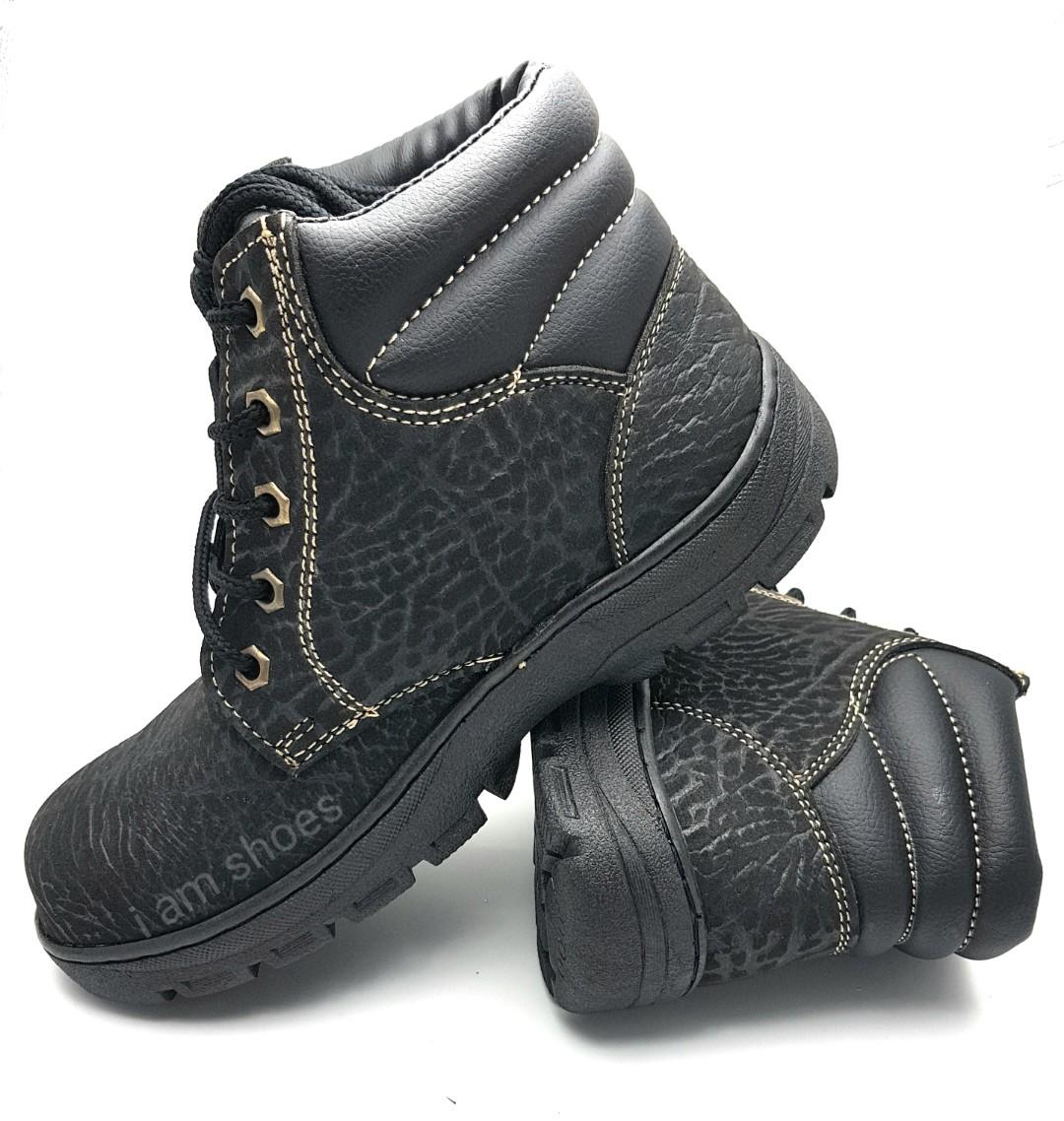 รองเท้าเซฟตี้ Safety shoe หัวเหล็กแบบหุ้มข้อ ลายหนังช้าง 303 ไซส์ 39-44