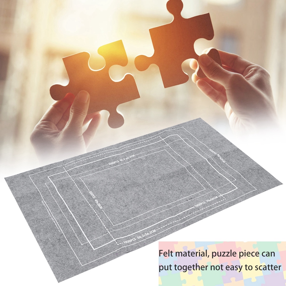 【Special Price】Jigsaw Puzzles Mat Playmat Roll Up Jigsaw Storage Felt Mat Puzzles Blanket สีเทา