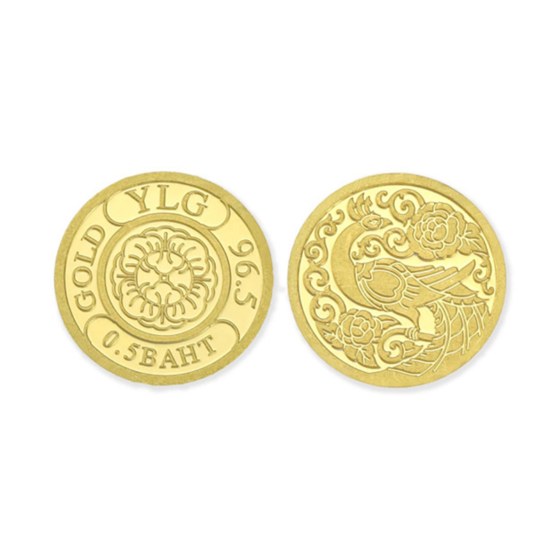 YLG Precious ทองคำแท่งลายนกยูง ทองแท่ง 96.5% น้ำหนัก 0.5 บาท (2 สลึง) + พร้อมกล่อง