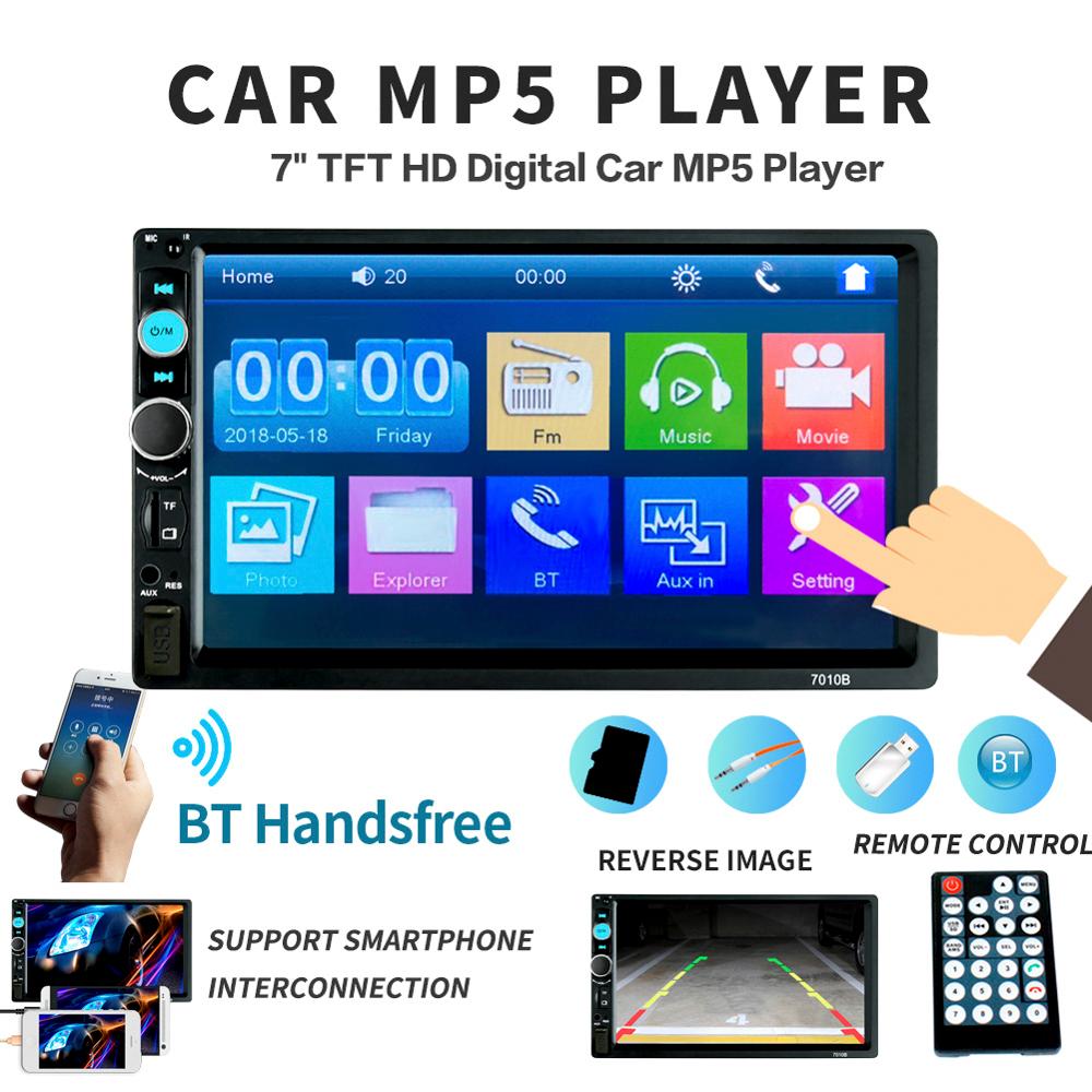 【จัดส่งฟรี】2din Car Stereo รถวิทยุมัลติมีเดียสเตอริโอ FM USB AUX บลูทู ธ เครื่องเสียงติดรถยนต์ 7010B MP4 MP5 เครื่องเล่นกระจกลิงค์