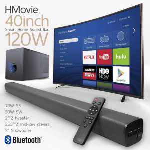 HMovie SoundBar 120W เบสเยอะ เสียงดีกว่า Xiaomi 2.1 Channel Bluetooth + Subwoofer BY DigilifeGadget