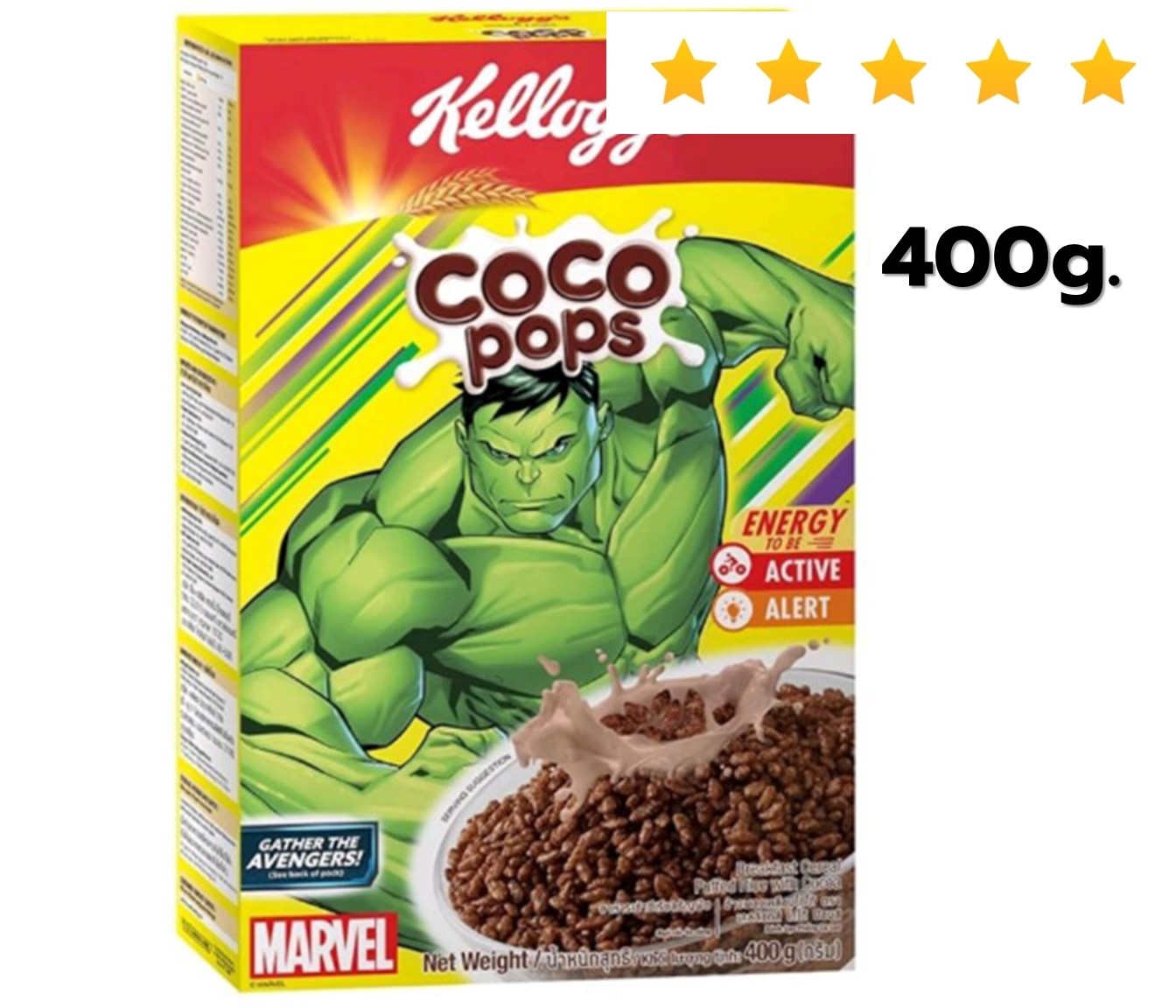 เคลล็อกส์ ซีเรียล โกโก้ ป๊อป KELLOGG'S CEREAL COCO POPS 400G. อาหารเช้า ซีเรียล