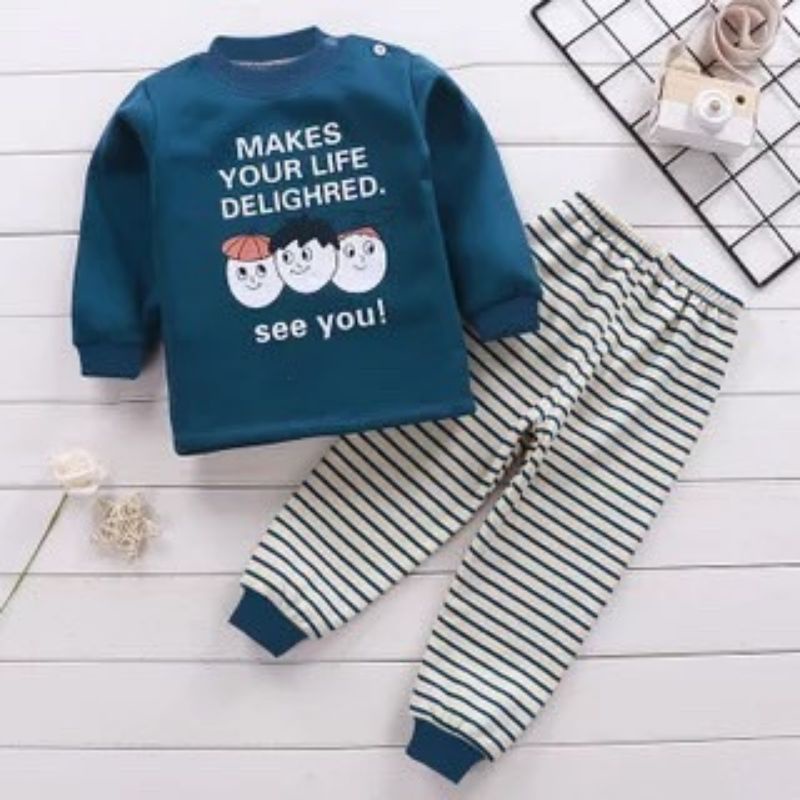 ♭ชุดผ้าสำลีเกรดพรีเมียม ชุดกันหนาวเด็ก ชุดนอนเด็ก - Roolieshop - ThaiPick