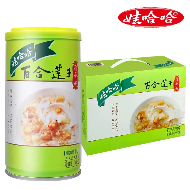[โจ๊ก] เมล็ดบัว พร้อมทาน 娃哈哈 wahaha 百合莲子粥 lotus seed porridge congee 360ml [dd Chinee Mall]